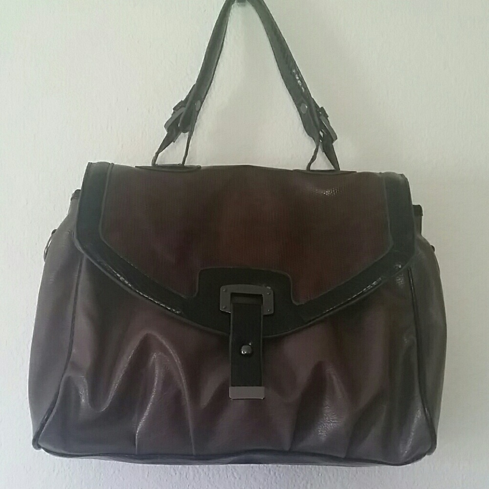 Two tone brown handbag